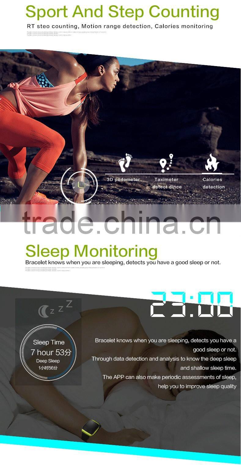 Fashion latest design heartrate monitoring smart bracelet with waterproof IP67 and TPU strap E07S