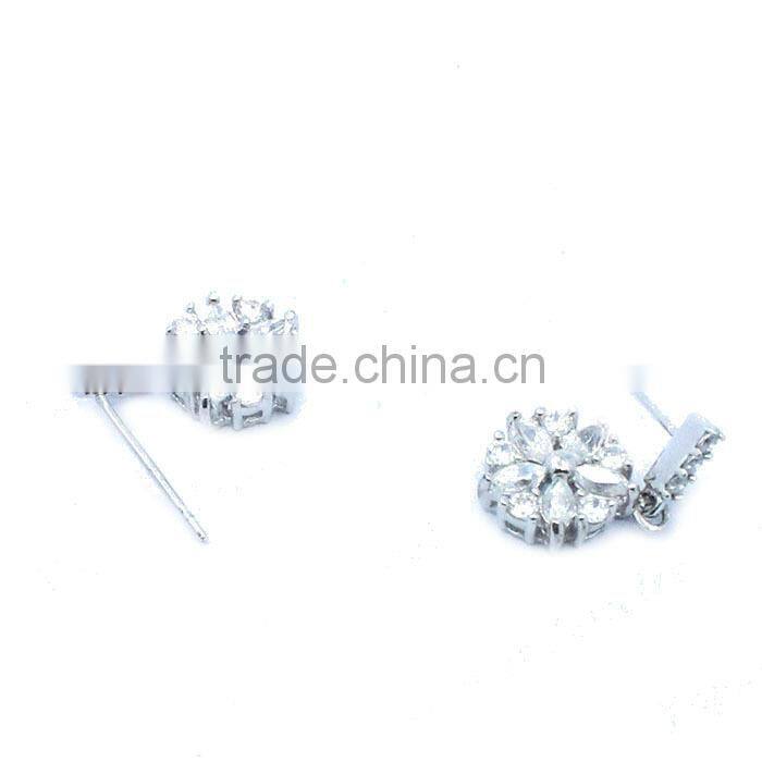 925 Silver Jewelry,Crystal Wedding earring,Silver earrings Design For Girls