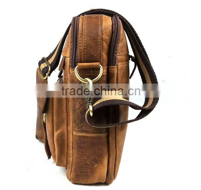 Boshiho vintage cowhide leather handle handmade travel bags organizer