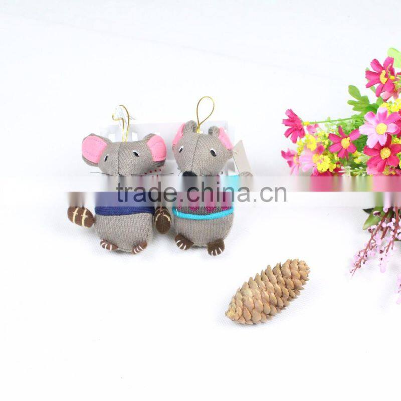 Custom made factory stuffled animal grey mouse rat knitted plush toys