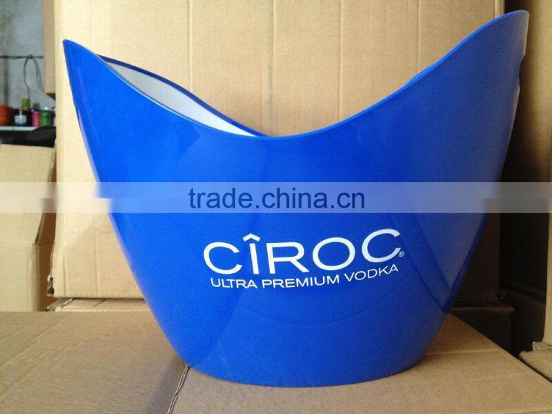 Double layer plastic acrylic ice bucket for promotion