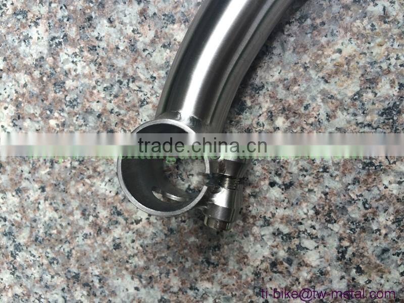 XACD made titan bending bicycle stem customized ti bike stems with hand brush finished ti bicycle stem oem cheap made in china