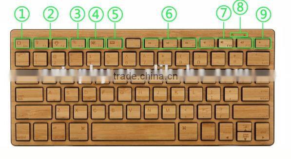 Nature Mini Bamboo Bluetooth 3.0 Keyboard for android with factory price
