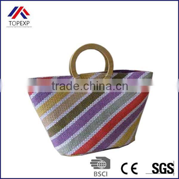 Tote Bag Straw Bags Women Bag With Diagonal Stripes