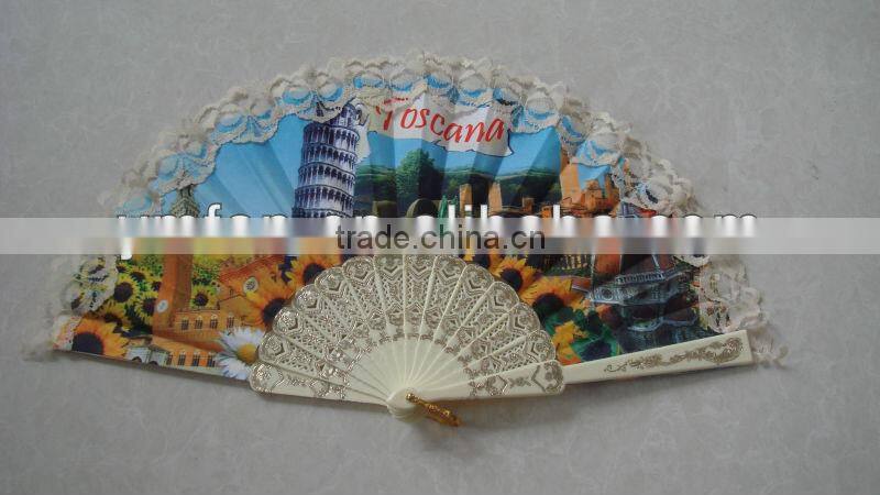 promotional plastic with fabric spanish fan