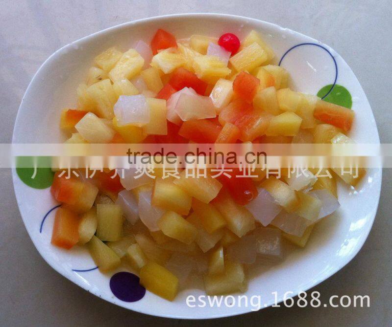Tropical fruit cocktail in syrup from China 2015