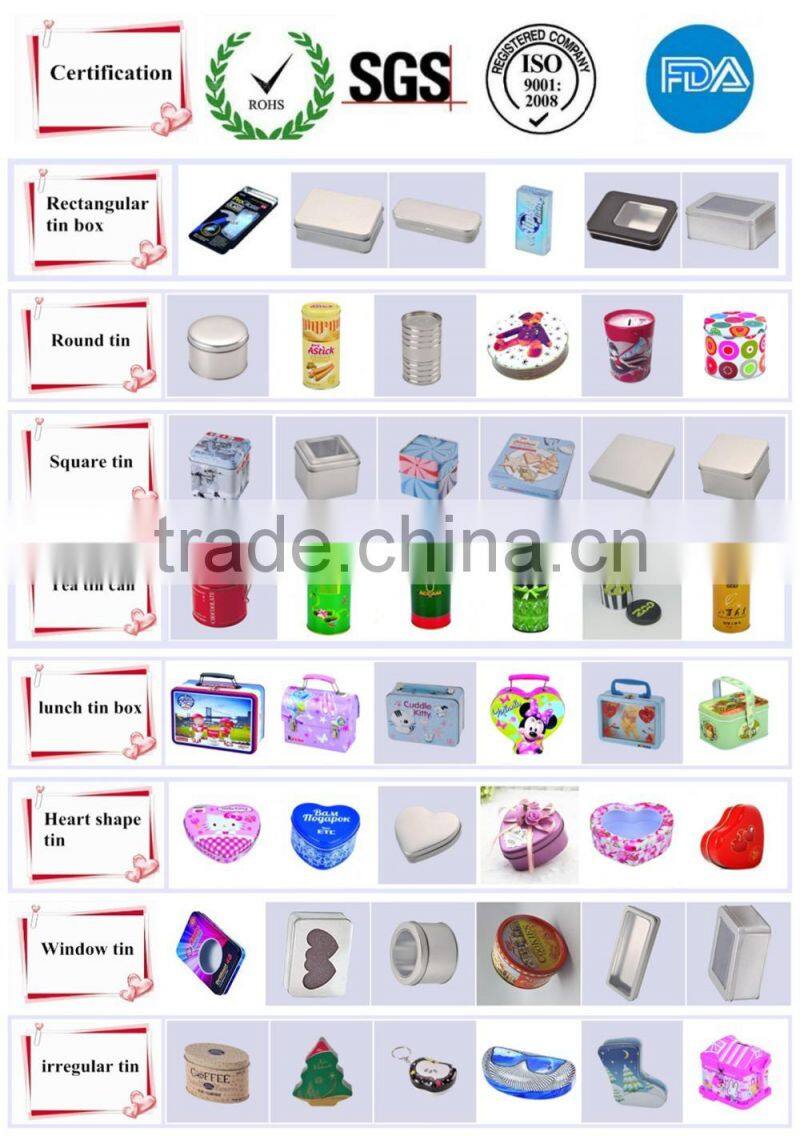 fancy special custom logo printed heart shape gift box mint tin gift tin box