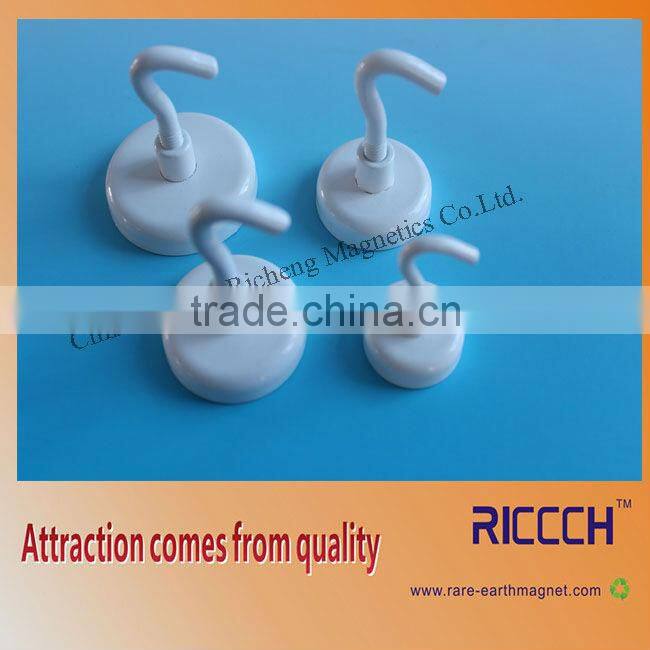 Yellow magnetic hooks,Strong Neodymium Rubber coated Pot Magnet