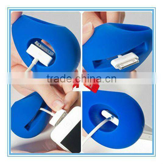 egg shape silicone stand holder horn speaker
