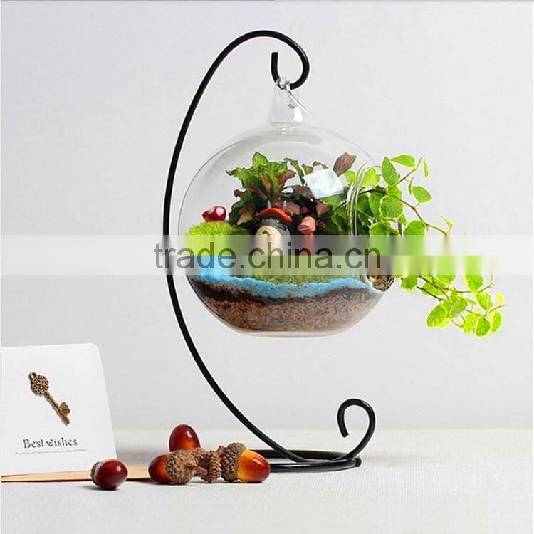 hanging glass ball candle holder, mini flowerpot