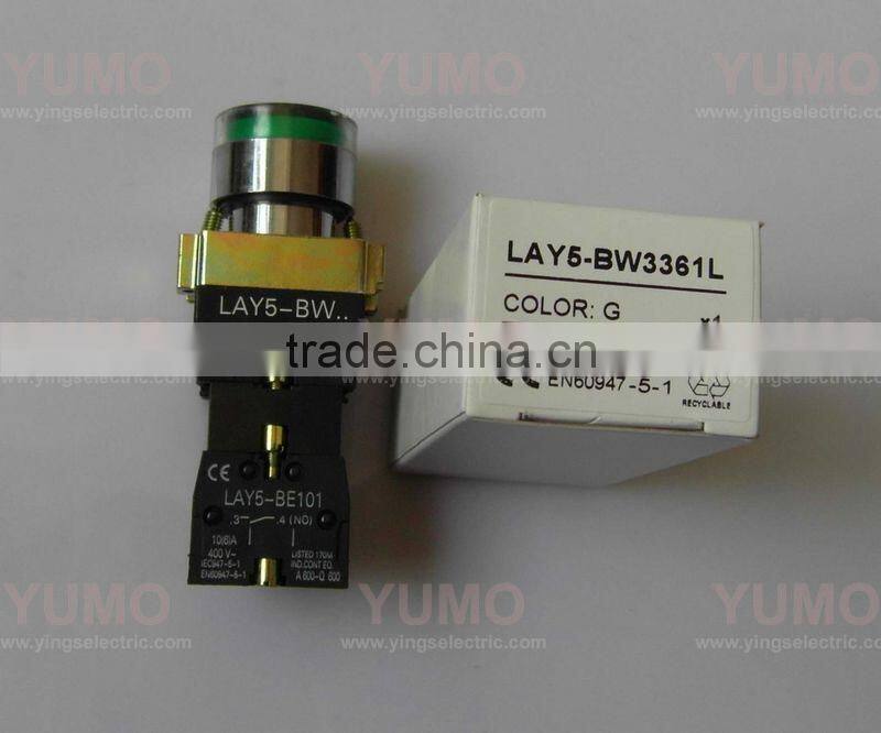 LAY5-BW3361 Push Button LAY5-BW3361L with lock green