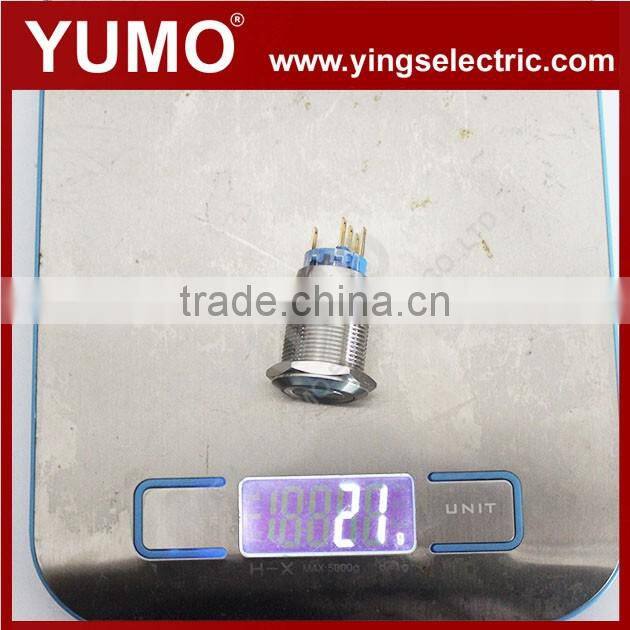 ABS19S-P22-E metal push button 19mm 12VDC momentary metal push button