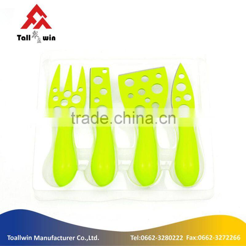 colorful 5 pcs cheese tools set with holder