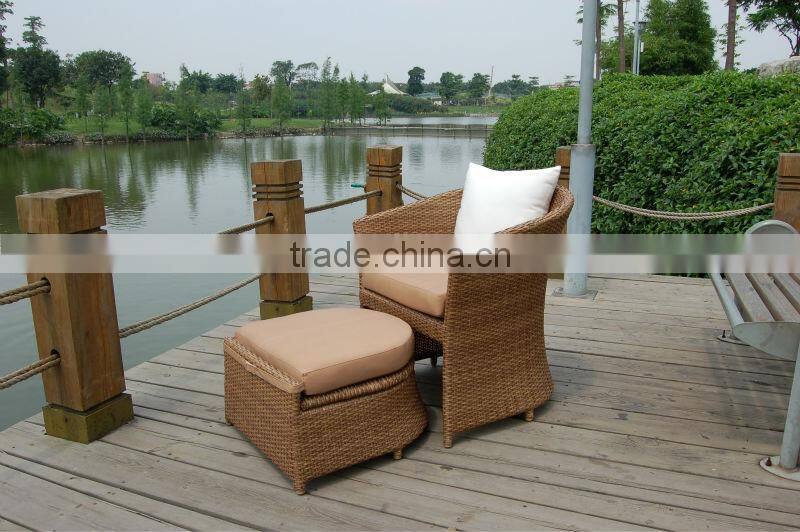 Hot Sell Leisure Garden Wicker Chair With Ottoman