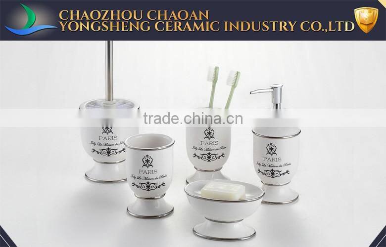 Professional supplier decal hotel ceramic bathroom fitting set wholesale