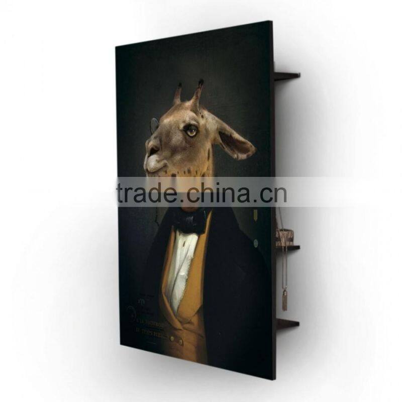 Vintage Looked Solid Wooden Furniture Digital Printing Customization Pattern Wall Cabinet