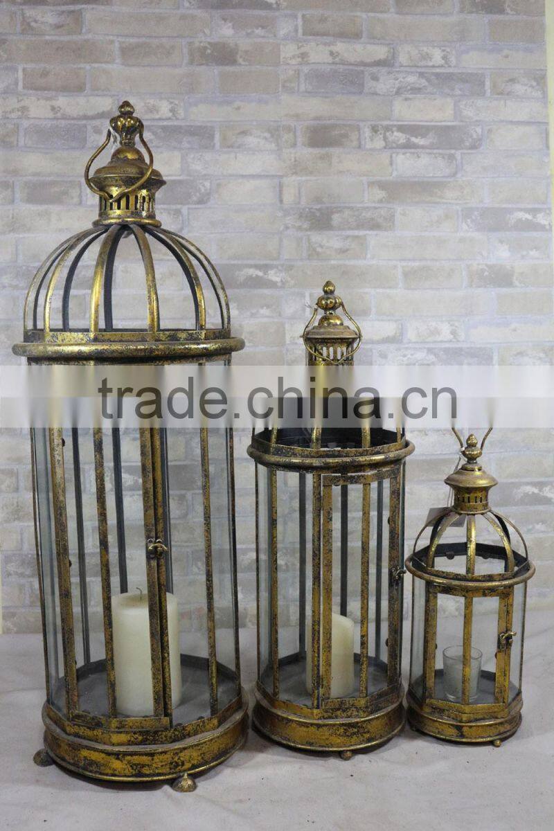 2017 New Style Hanging Outdoor Promotion Metal Iron Antique Candle Lanterns