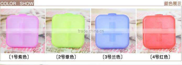 Q1095 Portable four cross lattice sealing kits cute pill case