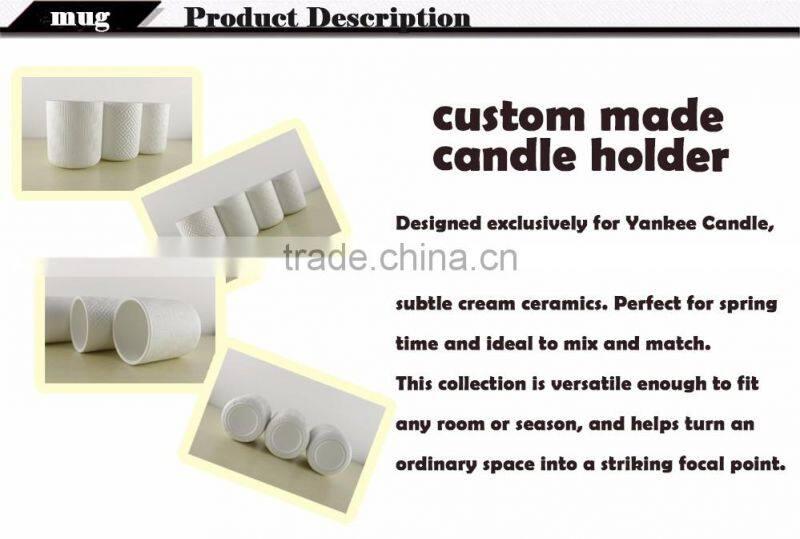 Custom design emboss ceramic Candle holder,tea Light Candlestick