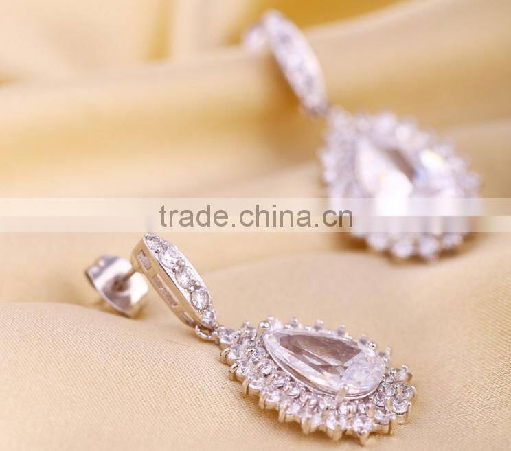 Wholesale Stock Small Order Fashion Women Top Grade Drip Zircon Earrings