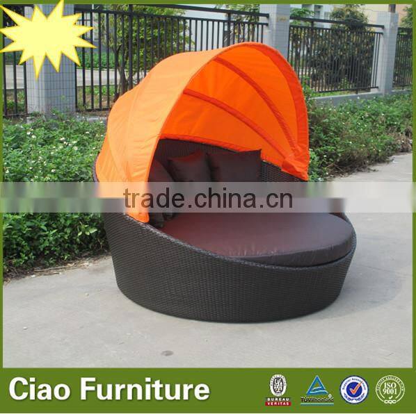 Cheap rattan furniture round sun bed cover