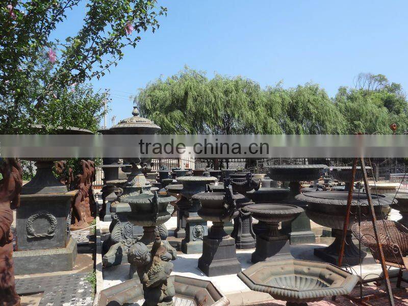 antique powder coated cast iron garden planters