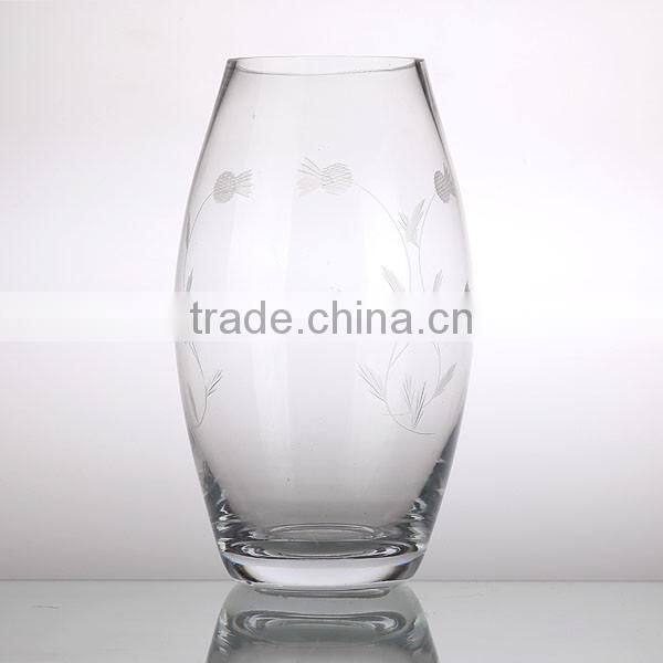 hand carved crystal glass vase