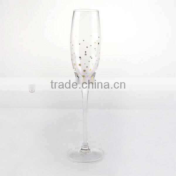 High quality wine glass set with star decal