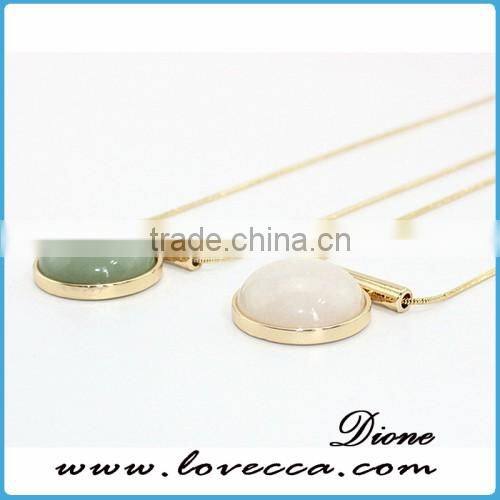 Synthetic Turquoise Gemstone necklace jewelry with gold plated chain