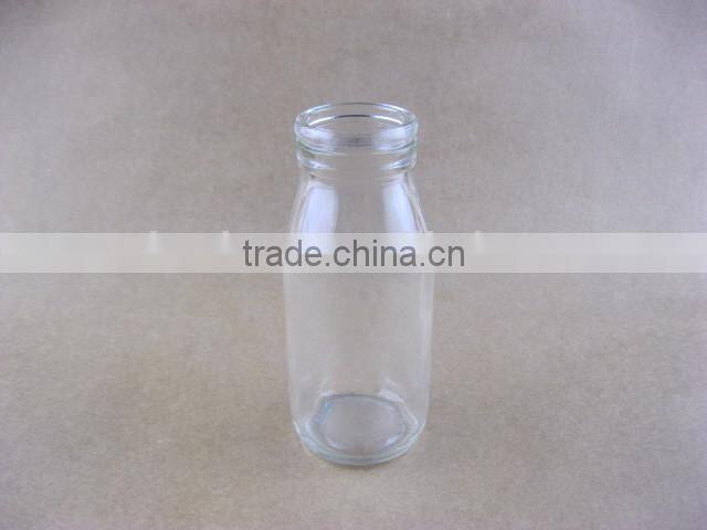 Clear Round Milk Glass Bottles