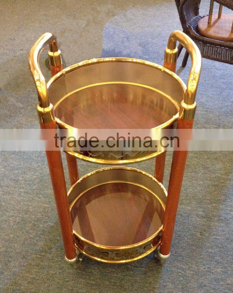 Luxury stainless steel liquor and food serving trolley C-38
