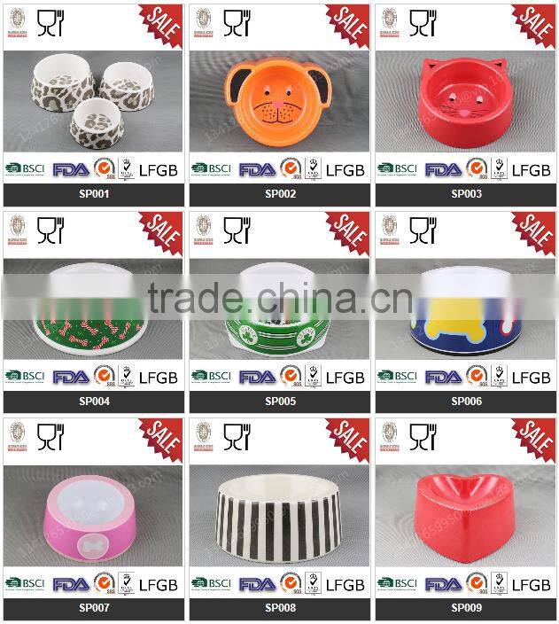 Round Popular Paw Print Design Melamine Dog Bowl