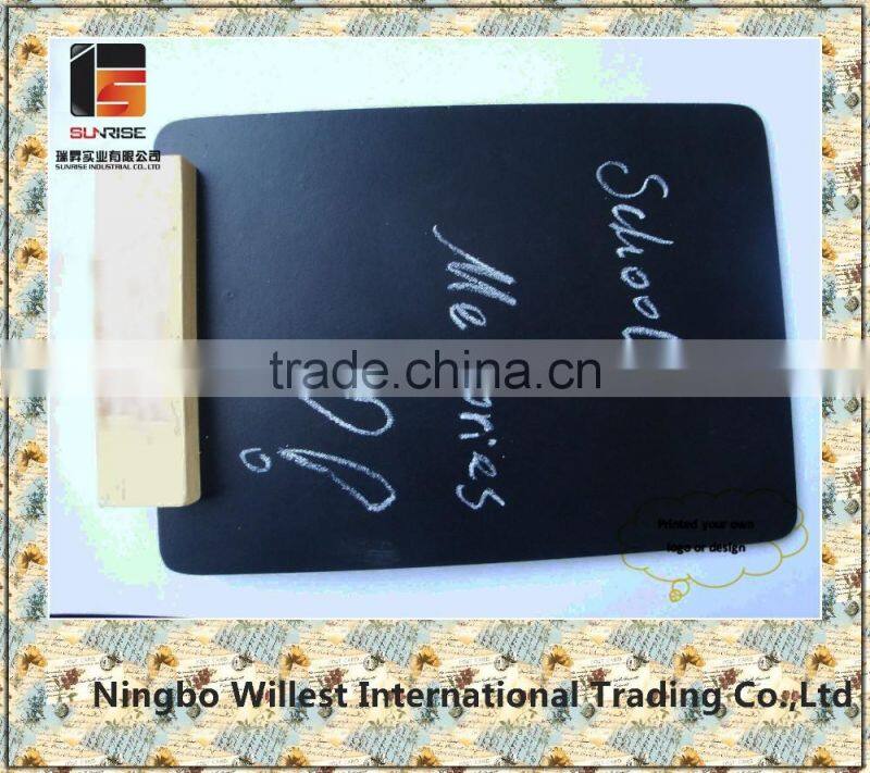Wooden mini blackboard with rectangle customise logo wood base
