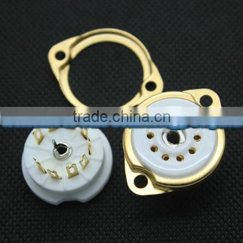YXS electron Tube socket ceramic small 9 feet socket GZC9-F-G Gold-plated feet
