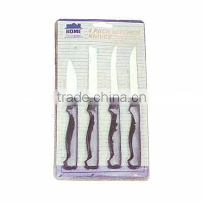 4pcs steak knife set with black pp handle