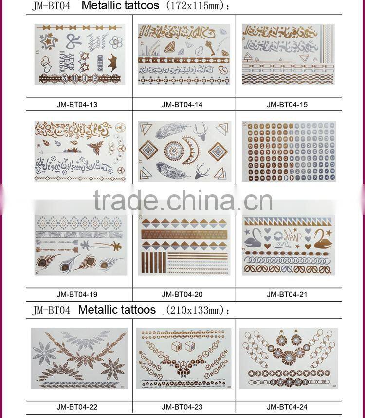 New products 2016 hot-sale metallic flash tattoo