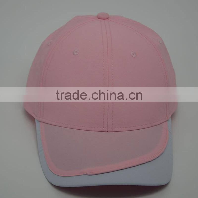 Baseball Caps With Fabric Color Contrasting oF Taslon Waterproof Fabric