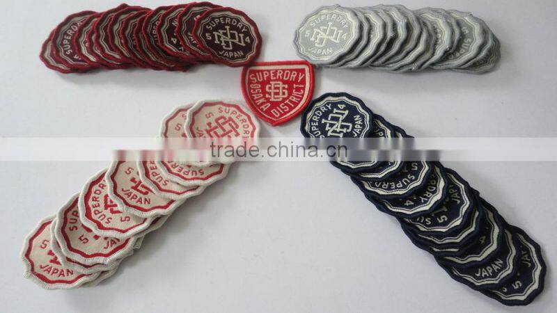 China factory custom embroidery letter patches woven label patch for cloth