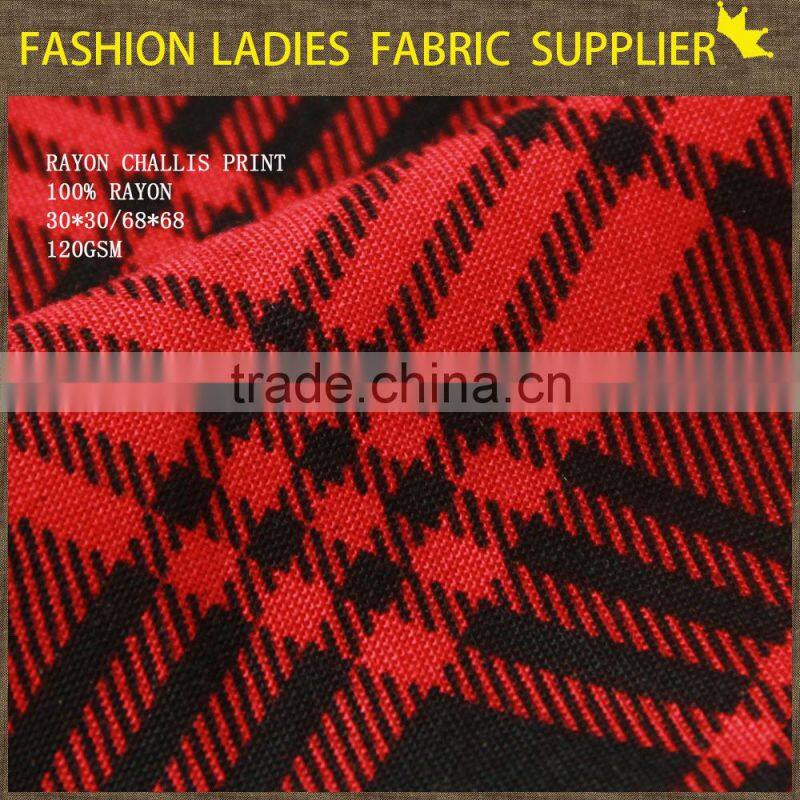 cicheng Brand design colorful 100% rayon chaliis print fabric
