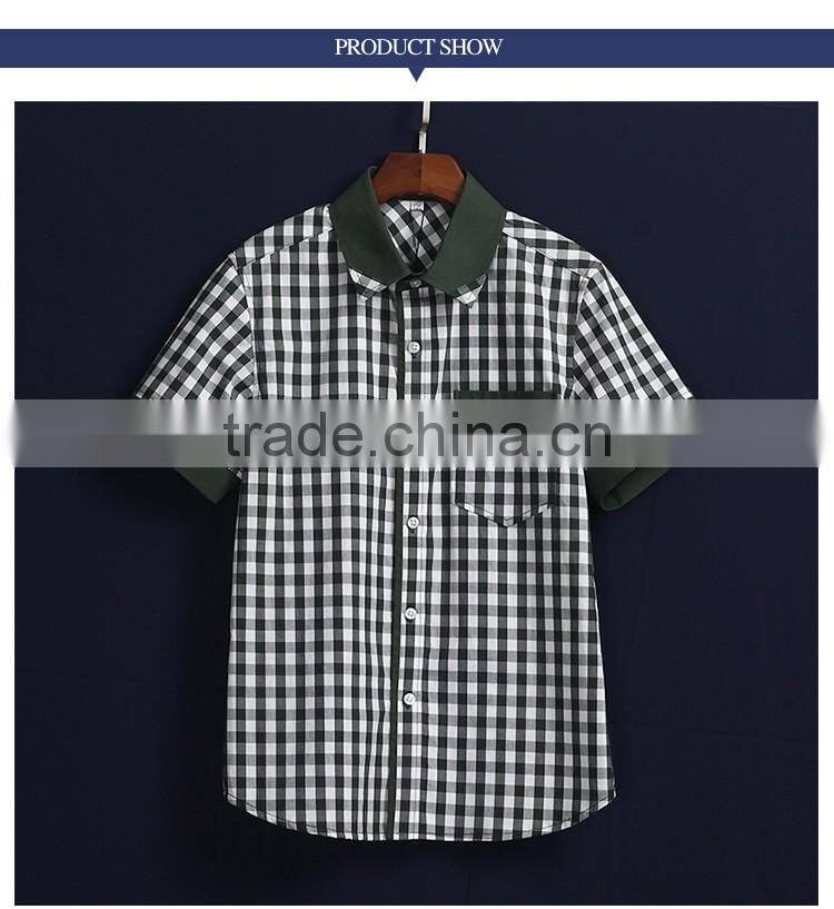 Fashion School Uniform Manufacturers Green Plaid Sport Shirt