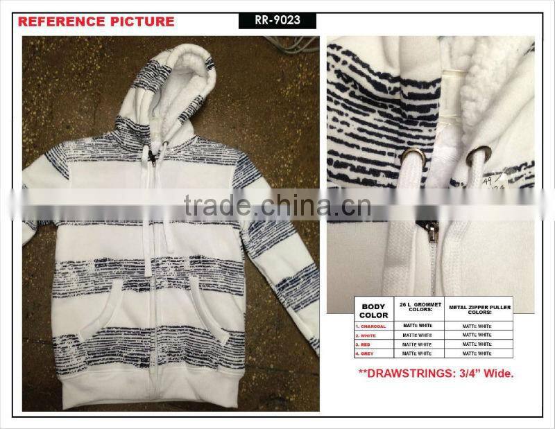 2014 Stock Boys / mens / big mens polyester winter sherpa lined printed fleece jacket /coat