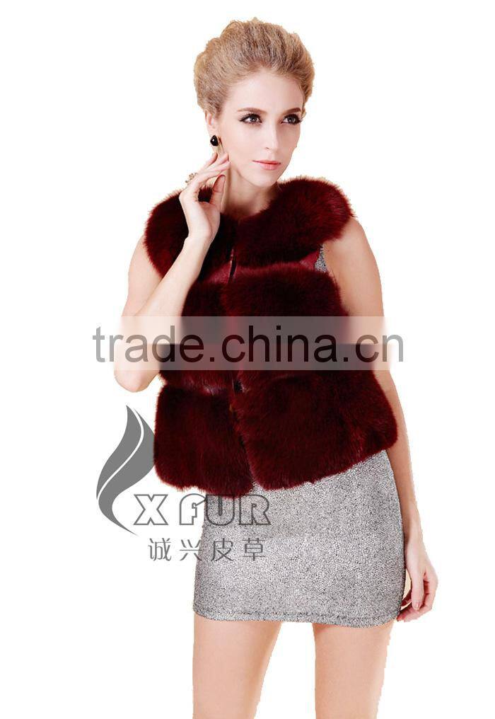 CX-G-B-115C European Fashion Genuine Fox Fur Vest