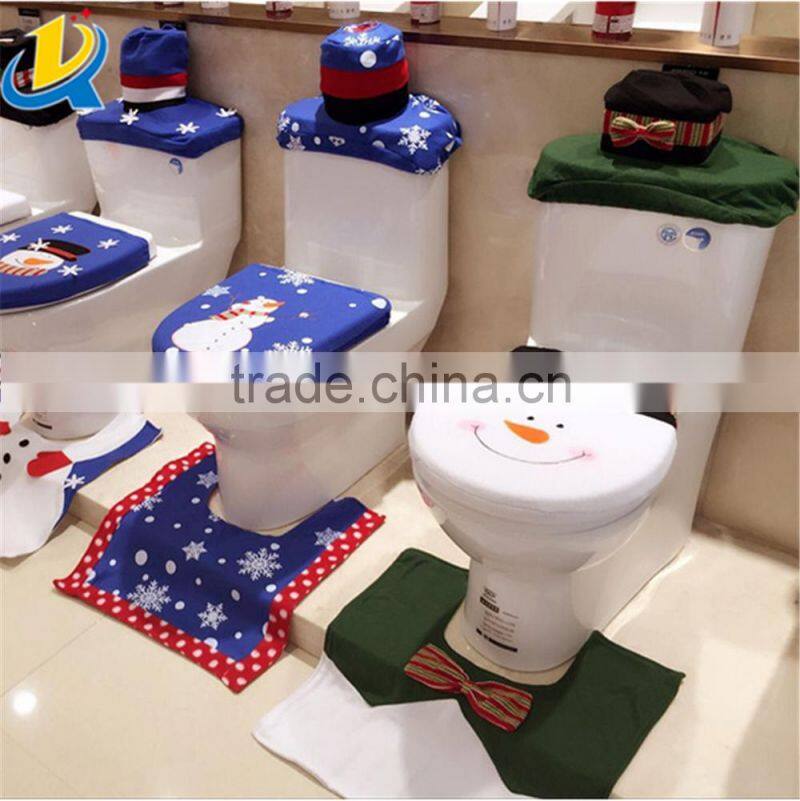 High quality new design Christmas wholesale fabric toilet seat cover