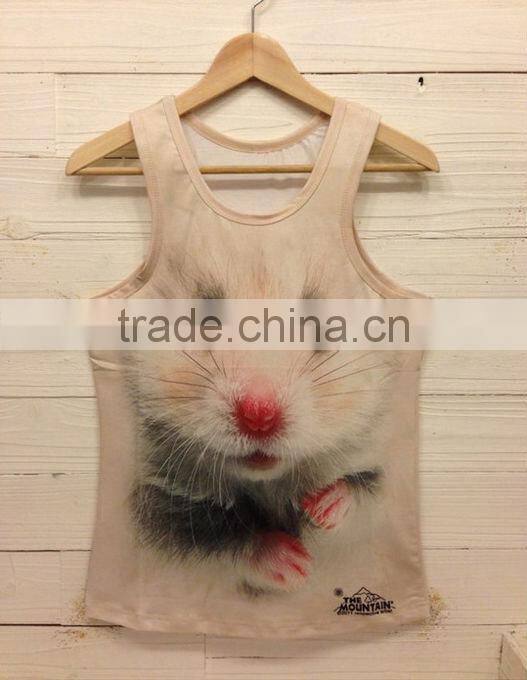 ladies animal printing tops,full printing tank top