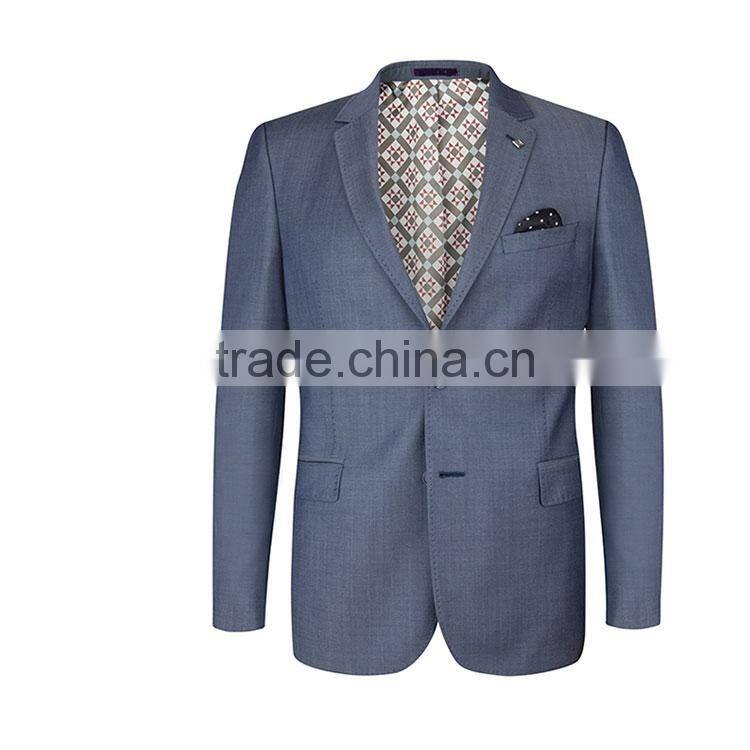 Fashion 2 Button Polyester Viscose Men'S Suit For Wedding