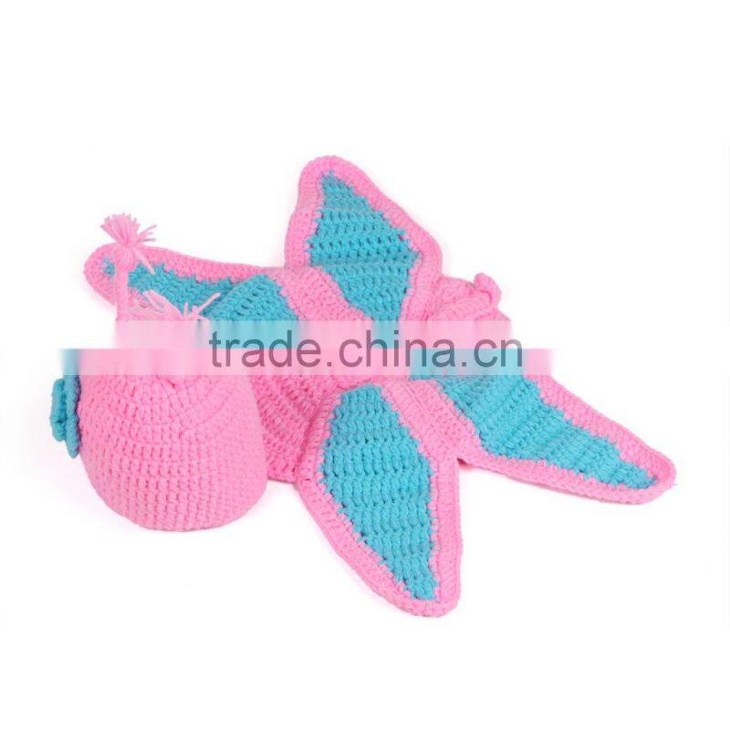 2015 Winter Hot Coming Butterfly Knitted Clothes Warm Cute Infant Newborn Crochrt Outfits