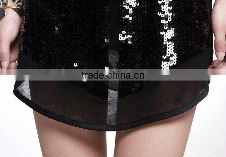 Summer Casual Young Sequined Dresses Blouse