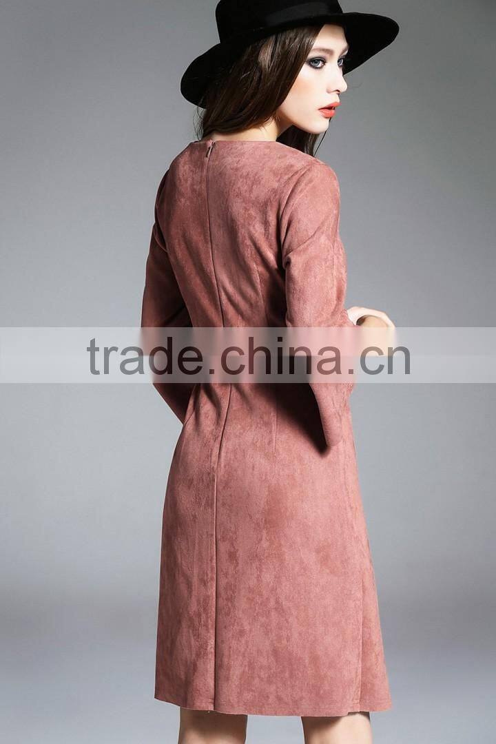 women's spring/autumn new style slim fit suede dress