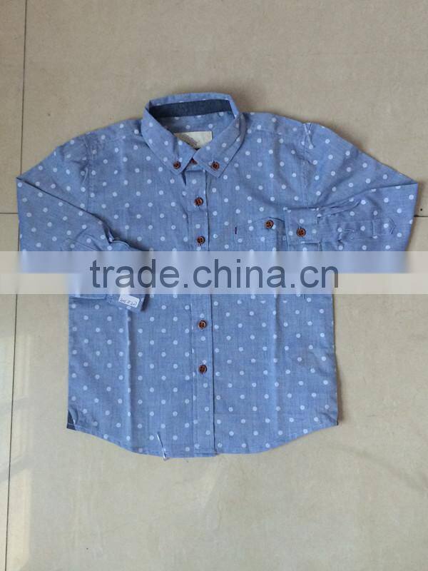2014 classic long sleeve 100% cotton children's shirt