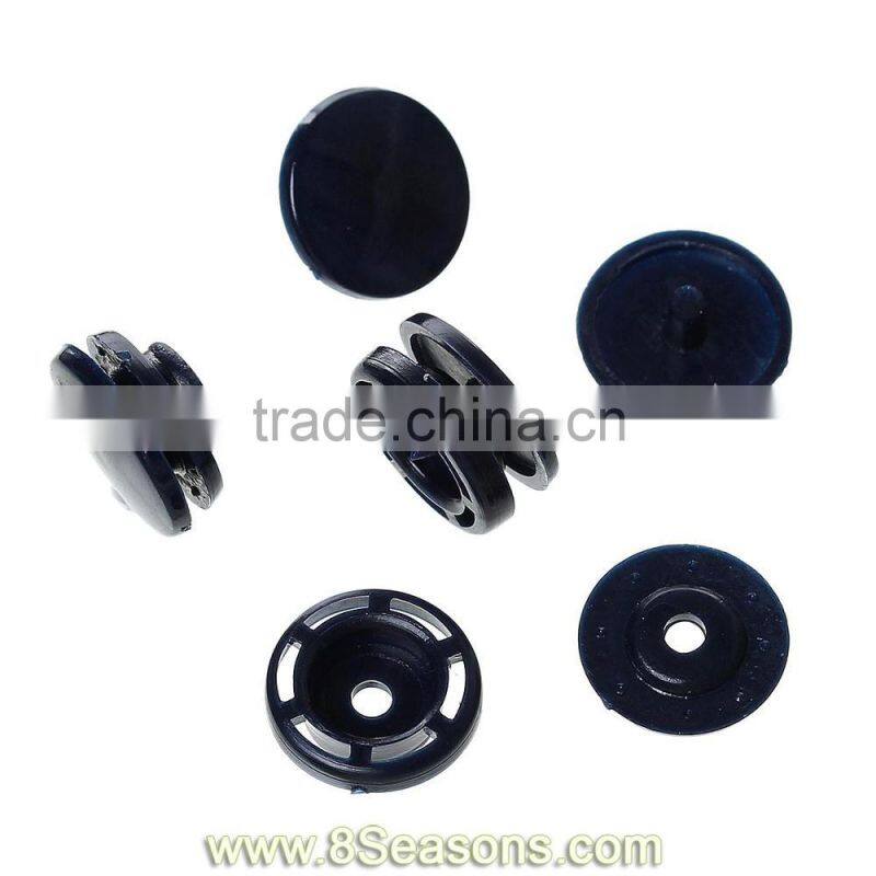 Resin Snap Fastener Set Buttons Scrapbooking Round Navy Blue 11mm x 4mm 12mm x 4mm 12mm x 6mm 12mm x 6mm,300Sets,8seasons